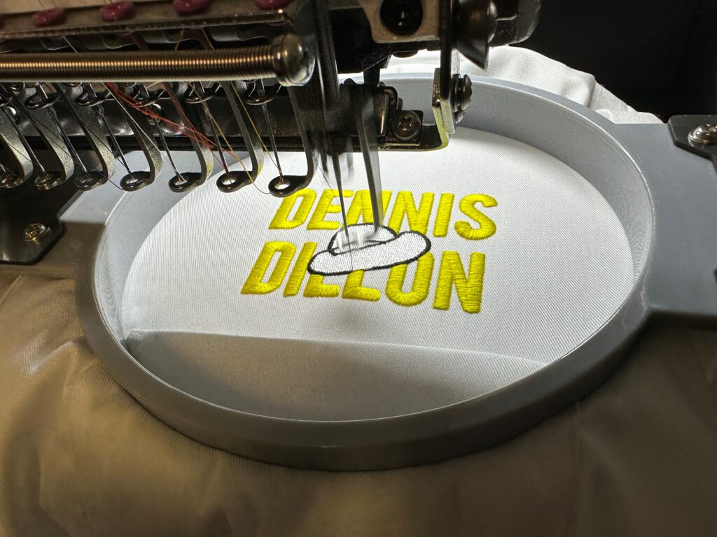 uniform logo embroidery Custom logo embroidery for Dennis Dillon in Idaho