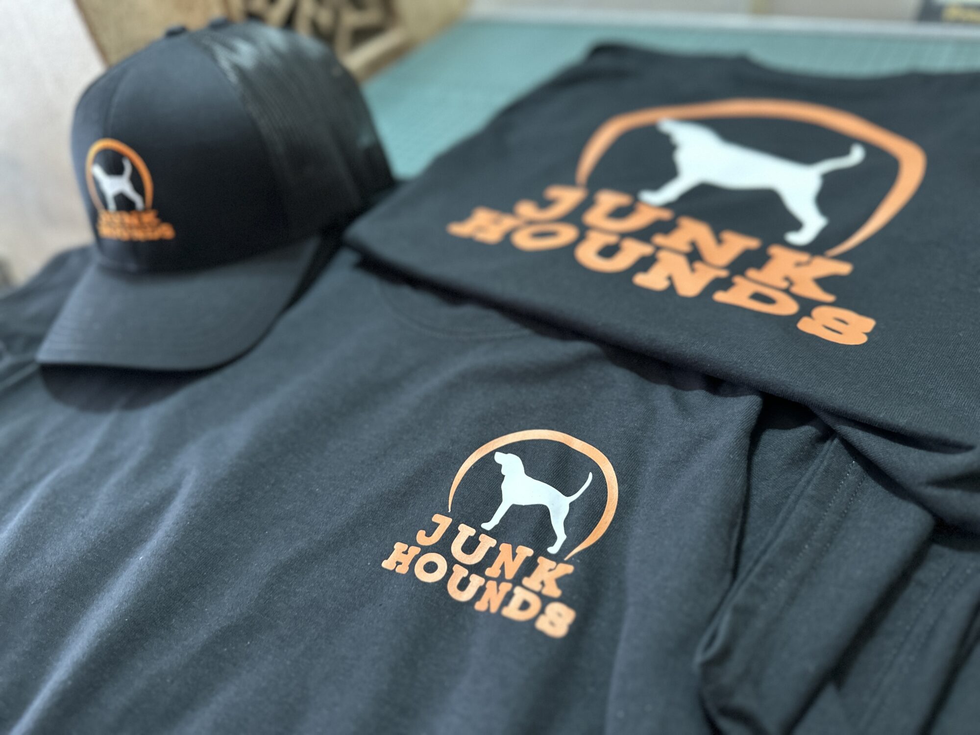 Custom screen print, vinyl and embroidery for company t-shirts and hats
