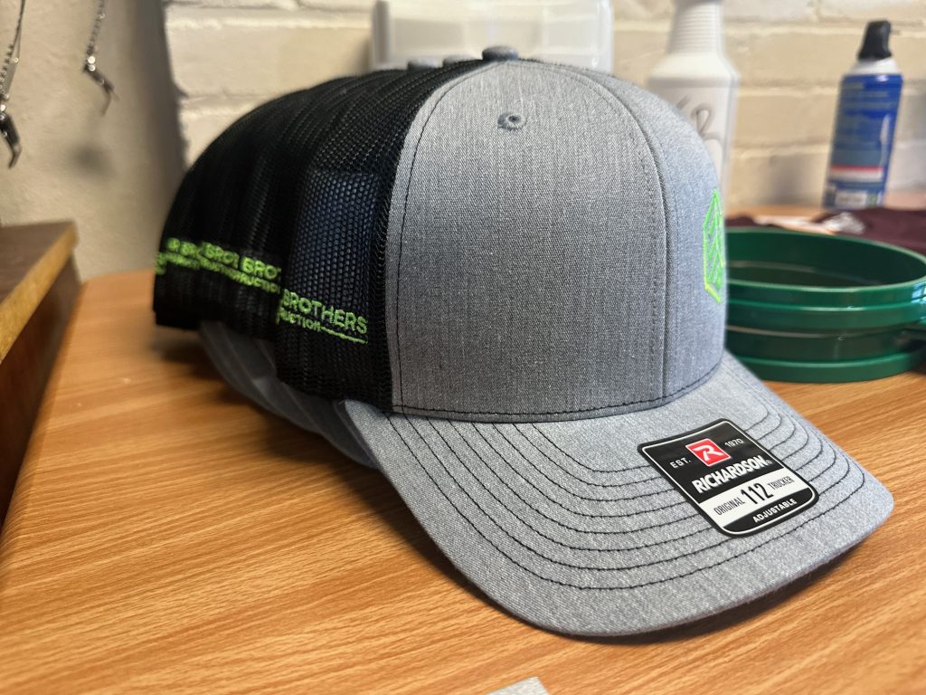 Bulk embroidered hats done at a discount at The Print Plug in Nampa