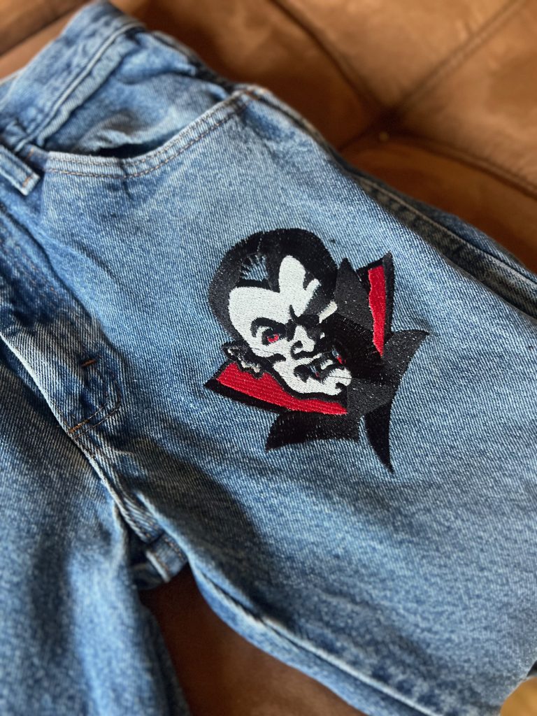 Custom embroidered pants with custom graphics and designs from The Print Plug in Nampa
