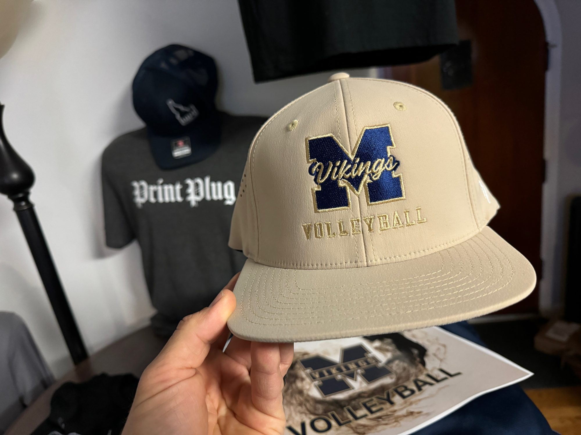 Custom embroidered hat for local high school sports team from The Print Plug in Nampa