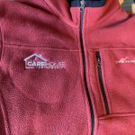 Embroidered logo on custom embroidered zip-up vests in Nampa with left and right placement